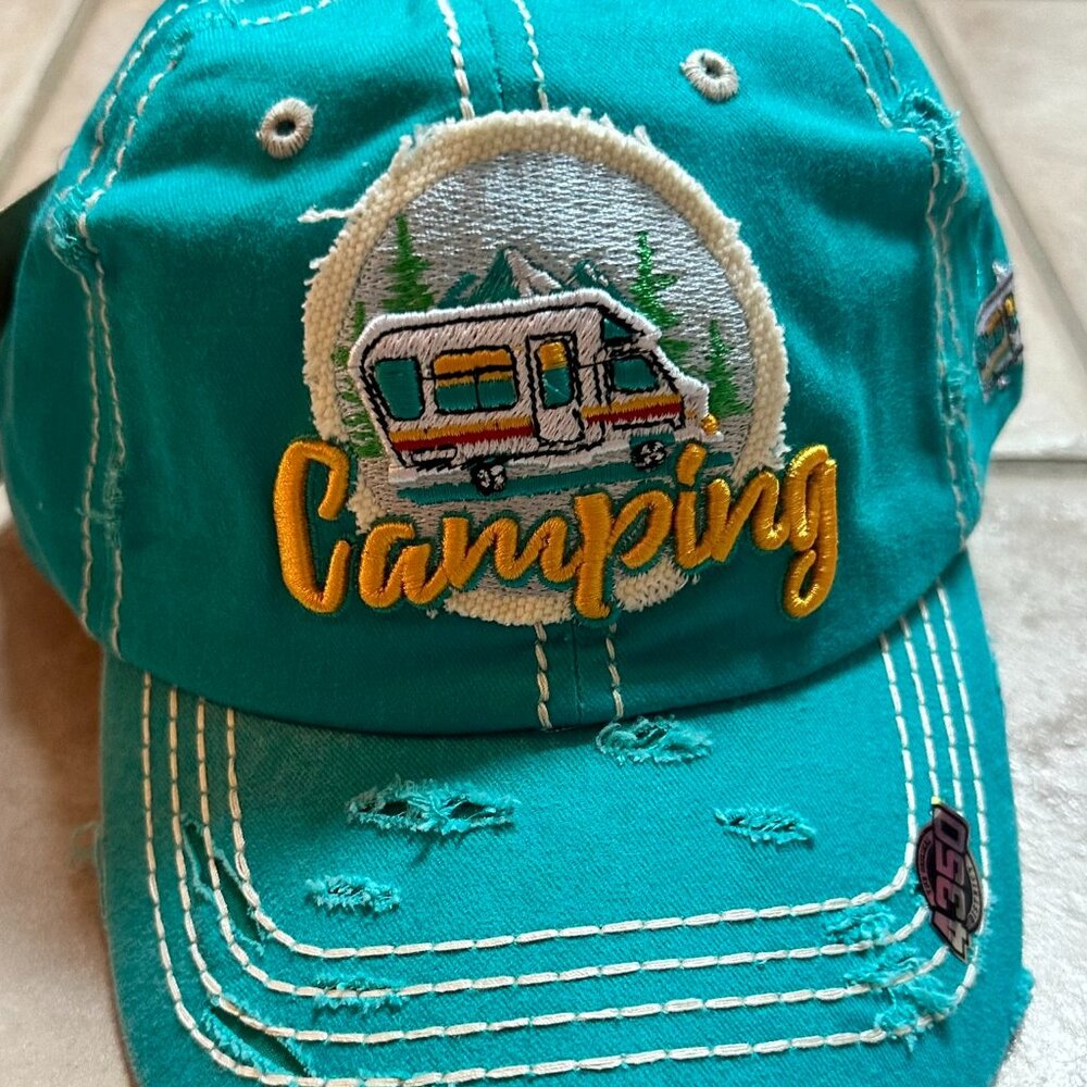 NWT 
Kbethos Turquoise Camping Womens Adjustable Baseball Cap